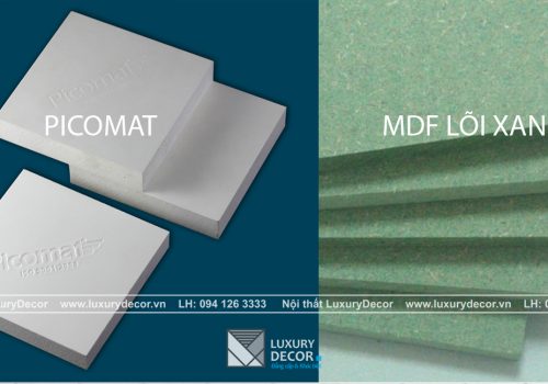 So sánh MDF Lõi xanh và nhựa Picomat